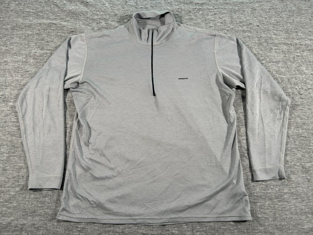 Vintage Patagonia Capilene 1/4-Zip Mens Large Grey Pullover Base Layer